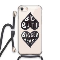 Big butt bigger heart: iPhone 8 Transparant Hoesje met koord