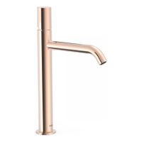 Wastafelkraan Tres Study | Opbouw | Mengkraan | Hoog model | 1-knop | Rond | 24k Rose goud