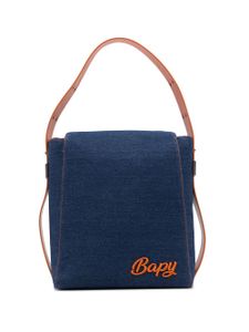 BAPY BY *A BATHING APE® sac porté épaule en jean à plaque logo - Bleu