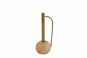 Vaas "Tiffany" S bol goud/cream metaal 10x10x25cm