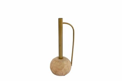 Vaas "Tiffany" S bol goud/cream metaal 10x10x25cm