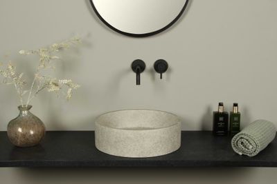 Betonnen Wasbak Grijs Bruin Beton Rond 39x12 cm | BET-501lc