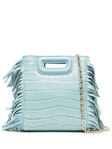 Maje crocodile-embossed leather crossbody bag - Bleu