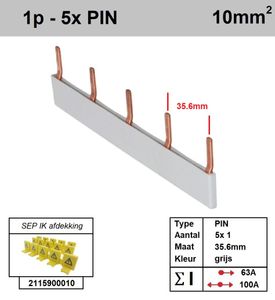 SEP Verdeelkam 1f pin 5 mod 36mm grijs P01105G00