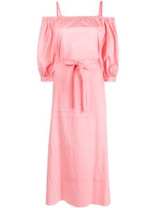 Peserico robe longue ceinturée à détails plissés - Rose