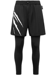 Plein Sport pantalon Running à logo imprimé - Noir