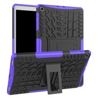 Tire Texture TPU + PC schokbestendig Case voor Galaxy tab A 10 1 2019 T510/T515 met houder (paars)