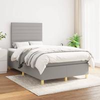 Boxspring met matras stof lichtgrijs 120x200 cm
