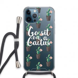 Cactus quote: iPhone 13 Pro Max Transparant Hoesje met koord