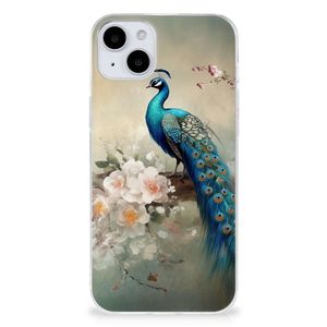 TPU Hoesje voor iPhone 15 Vintage Pauwen