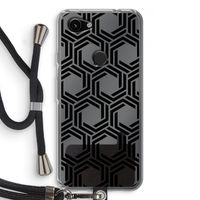 Geometrisch patroon: Pixel 3a Transparant Hoesje met koord