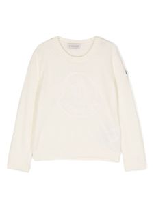 Moncler Enfant pull en laine à patch logo - Blanc