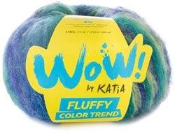 Katia WOW - Fluffy Color Trend 301 Flessengroen - Neongroen - Blauw