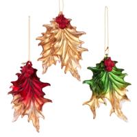 Ornament plastic groen blad l11cm - Kurt s adler