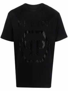 Philipp Plein t-shirt à logo strassé - Noir