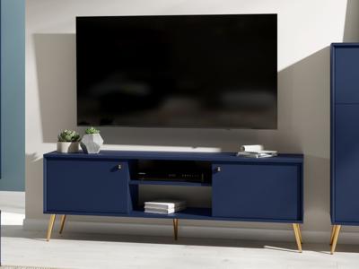 Tv-meubel ROSSE 2 deuren 156 cm donkerblauw