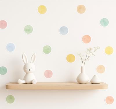 Aquarel stippen muursticker kinderkamer