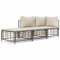 The Living Store Hoekbank Antraciet Poly Rattan - 72x72x66 cm - weerbestendig