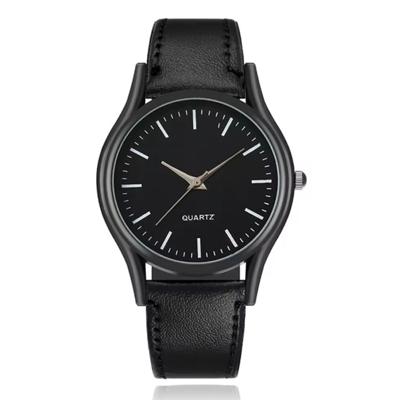 LGT Stijlvol herenhorloge met zwarte leren band en zwarte wijzerplaat LGT Stijlvol herenhorloge met zwarte leren band en zwarte wijzerplaat