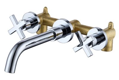 Best Design New Jax inbouw wastafelkraan 3-gats chroom Best Design New Jax inbouw wastafelkraan 3-gats chroom