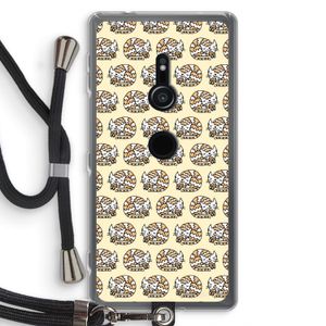 Slapende poes: Sony Xperia XZ2 Transparant Hoesje met koord