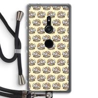 Slapende poes: Sony Xperia XZ2 Transparant Hoesje met koord