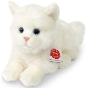 Knuffeldier Britse korthaar kat/poes - zachte pluche stof - premium kwaliteit knuffels - wit - 20 cm