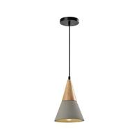 QUVIO Hanglamp langwerpig beton met hout grijs - QUV5141L-GREY - thumbnail