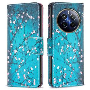 Realme 12 Pro/12 Pro+ Wonder Series Portemonnee Hoesje - Witte Bloemen