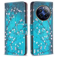 Realme 12 Pro/12 Pro+ Wonder Series Portemonnee Hoesje - Witte Bloemen