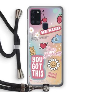 Positivity: Samsung Galaxy A21s Transparant Hoesje met koord
