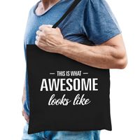 This is what awesome looks like cadeau tas zwart voor heren