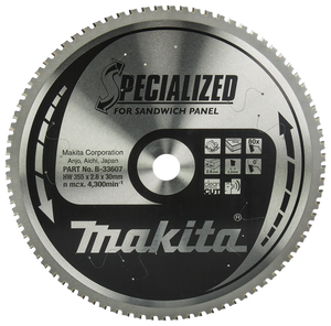 Makita Accessoires Cirkelzaagblad Sandwichpaneel | Specialized 355x30x2,6 80T 0g - B-33607 B-33607