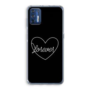 Forever heart black: Motorola Moto G9 Plus Transparant Hoesje