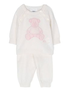 POLO RALPH LAUREN KIDS ensemble pull-pantalon en maille intarsia - Blanc