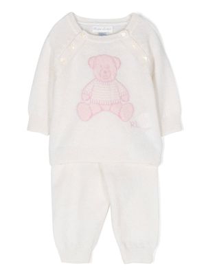 POLO RALPH LAUREN KIDS ensemble pull-pantalon en maille intarsia - Blanc