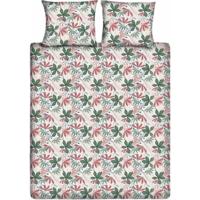 Ten Cate Katoenen Eenpersoons Dekbedovertrek Flower Vibes 140x200/220 cm Roze/Groen