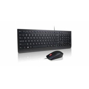 Lenovo Essential Wired Combo Set met toetsenbord en muis Kabelgebonden, USB Multimediatoetsen, Spatwaterdicht QWERTZ, Zwitsers Zwart