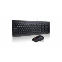 Lenovo Essential Wired Combo Set met toetsenbord en muis Kabelgebonden, USB Multimediatoetsen, Spatwaterdicht QWERTZ, Zwitsers Zwart - thumbnail