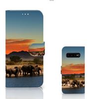 Samsung Galaxy S10 Plus | Telefoonhoesje | Met pasjeshouder | Olifanten