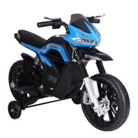 HOMCOM kindermotorfiets elektrische kindermotor elektrische motorfiets voor kinderen vanaf 3 jaar licht muziek MP3 elektrisch voertuig met zijwieltjes maximaal 3 km/u metaal + kunststof blauw 105 x 52,3 x 62,3 cm - thumbnail
