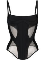 Mugler haut corset à fines bretelles - Noir