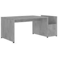 The Living Store Salontafel Betongrijs - 90 x 45 x 35 cm - Opengewerkt Design - Zijvak - thumbnail