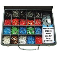 Assortiment Geïsoleerde Adereindhulzen in een metalen kist