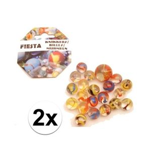 2 Netjes fiesta knikkers 42 stuks