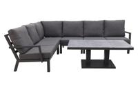 Rockford aluminium loungeset antraciet 5-delig - Verstelbare tafel