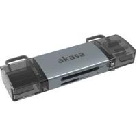 Akasa AK-CR-12 USB flashstationbehuizing Aluminium Zilver Akasa AK-CR-12 USB flashstationbehuizing Aluminium Zilver