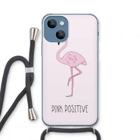 Pink positive: iPhone 13 mini Transparant Hoesje met koord