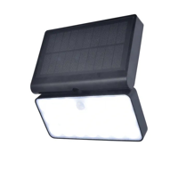 Buitenlamp mat zwart solar smart &apos;Tuda&apos; led lamp breed buitenspot - thumbnail