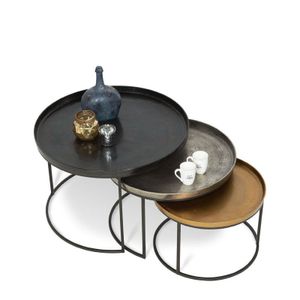 Ronde Salontafels Zulia  | Metaal  | Goud Zwart Koper